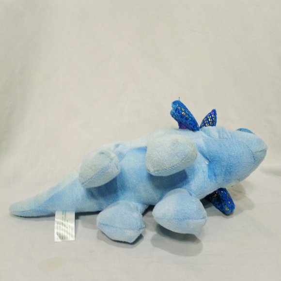 Triceratops Dinosaur Blue Plush Stuffed Animal Homerbest 9" Sparkly Horns - Picture 5 of 8